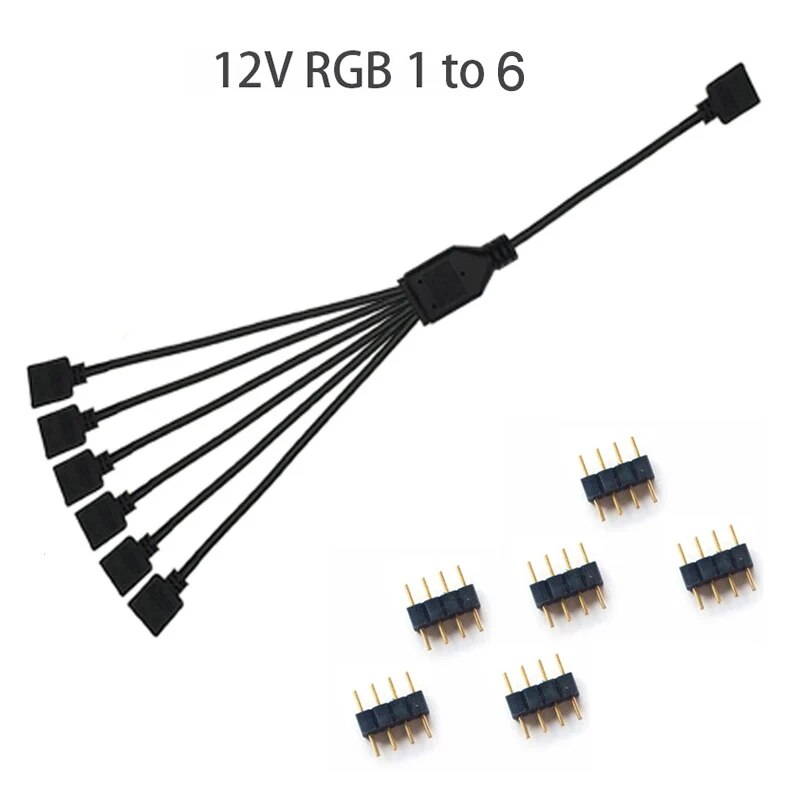Motherboard RGB SYNC Splitter 5V 3Pin ARGB/12V 4Pin RGB SYNC HUB Transfer Extension Cable For M/B ASUS GIGABYTE MSI. 