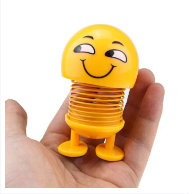 Emoji Smile Face Spring Shaking Head Bouncing Doll Toys- 1 Pcs. 