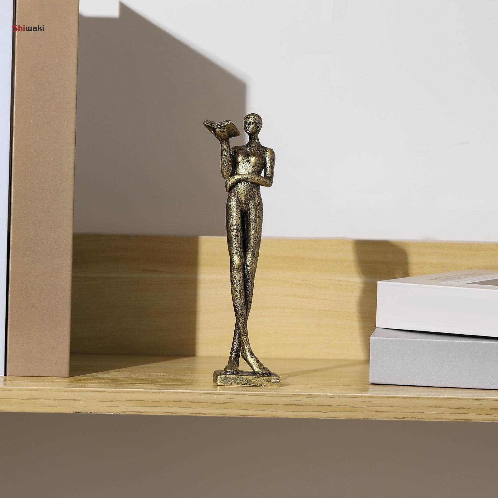 Book Reader Statue Humanoid Figurines for Housewarming Bookshelf Living. 