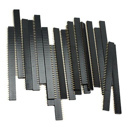 2Pcs- 40x1 ROW Female Header Pin 40x1 Straight Pins Single Row 2.54mm Pitch Pin Female Header Connectors Strip For Breadboard Friendly Electronics Circuitry & Parts. 