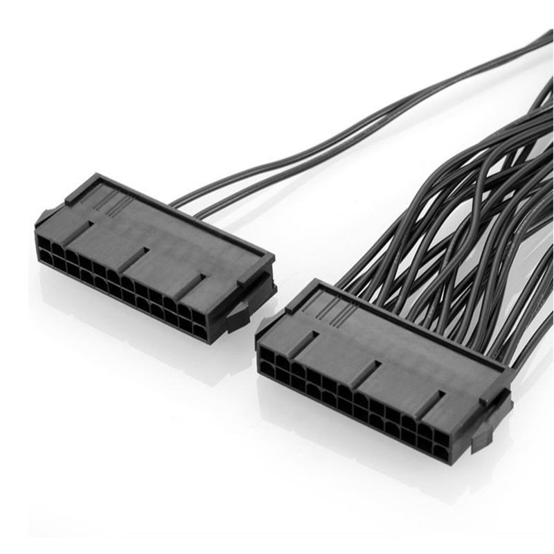 12Inch Dual PSU Power Supply 24 Pin 18AWG Extension Cable, for ATX ...