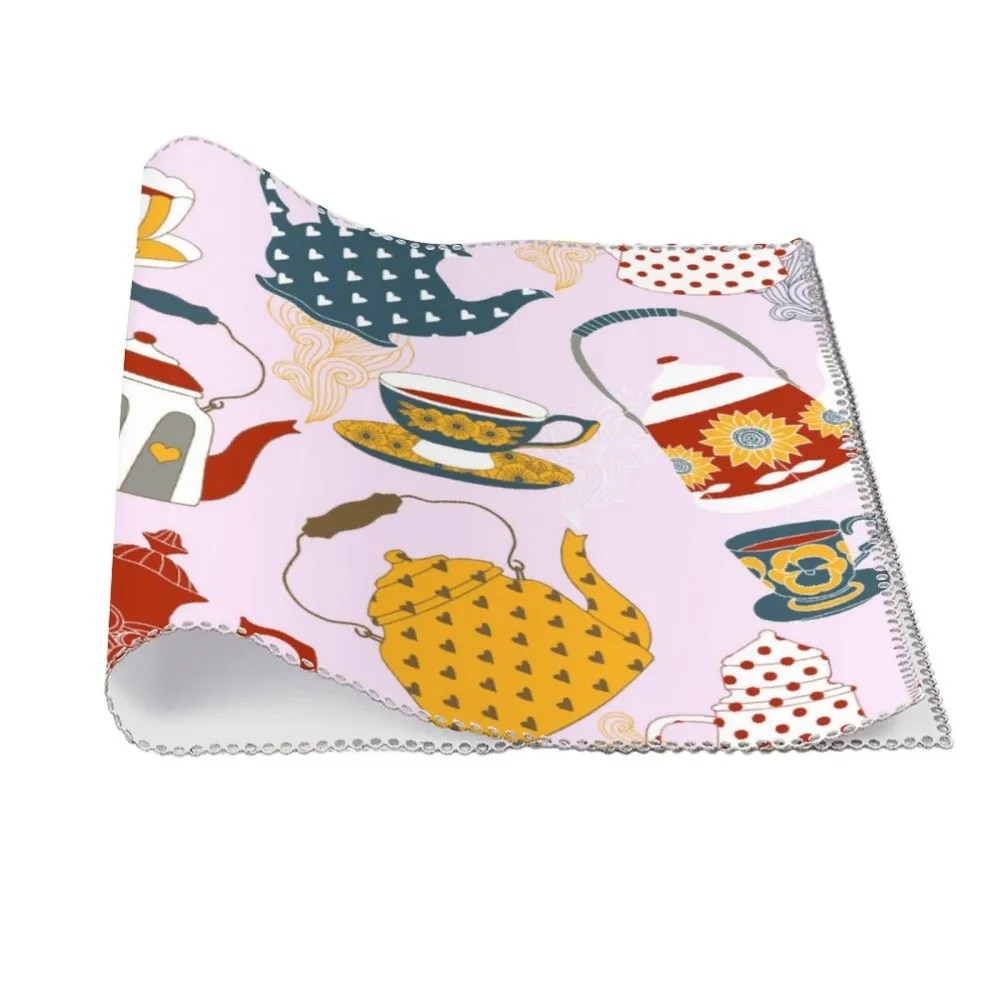 Customized Canvas Dining Mats Set, Dining Table Mat, Glass Decoration, A Set of 4. 