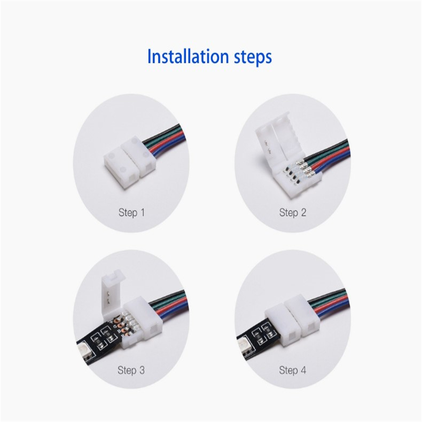10x 10mm 4 Pin 5050/3528 Rgb Led Strip Light Corner Connector L-shaped Design Pbt Fireproof Material Pcb Adapter. 