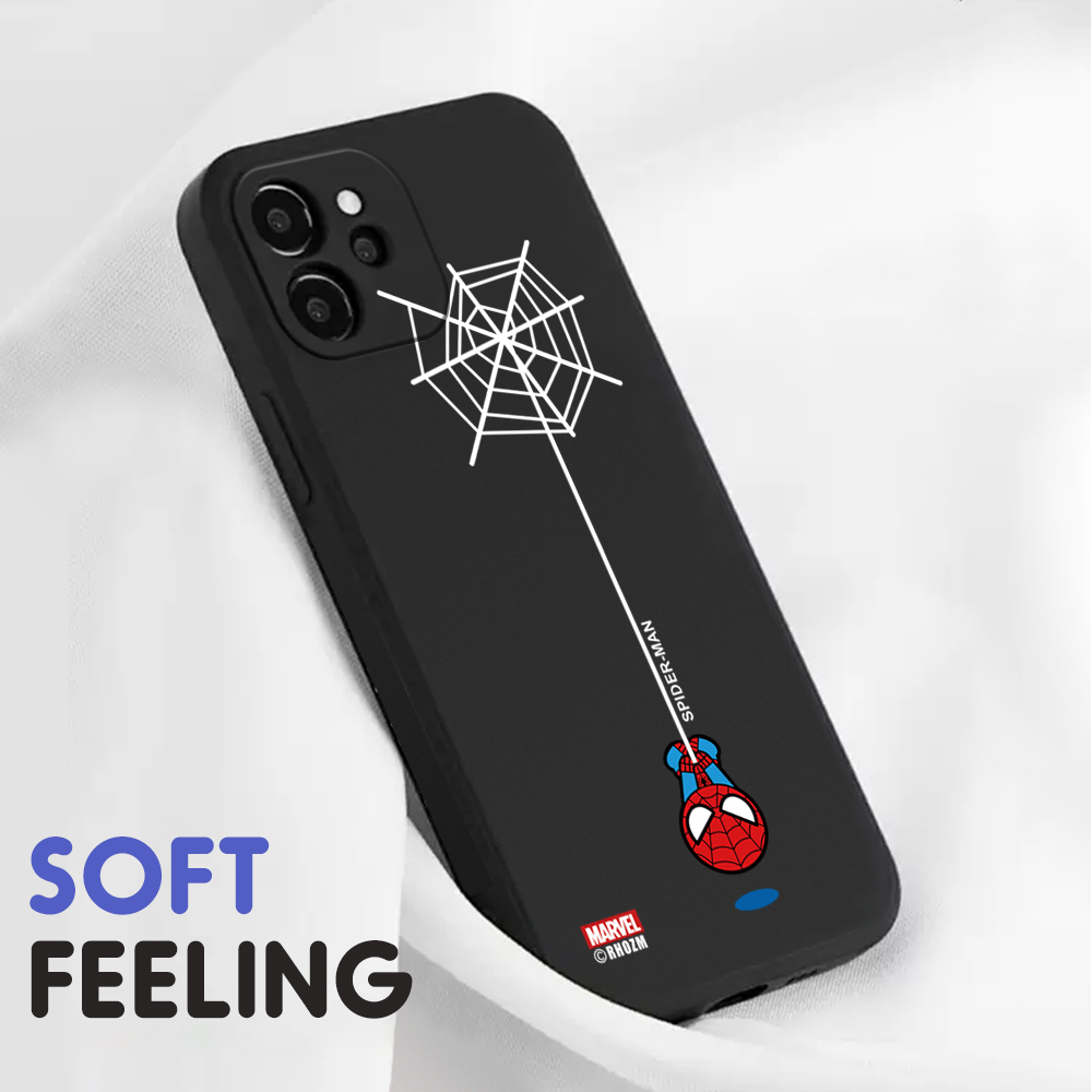 Hontinga for Redmi 9 Xiaomi Poco M2 Back Cover Cartoon Spiderman Design Soft Phone Case Square Edge Liquid Silicone Cases. 