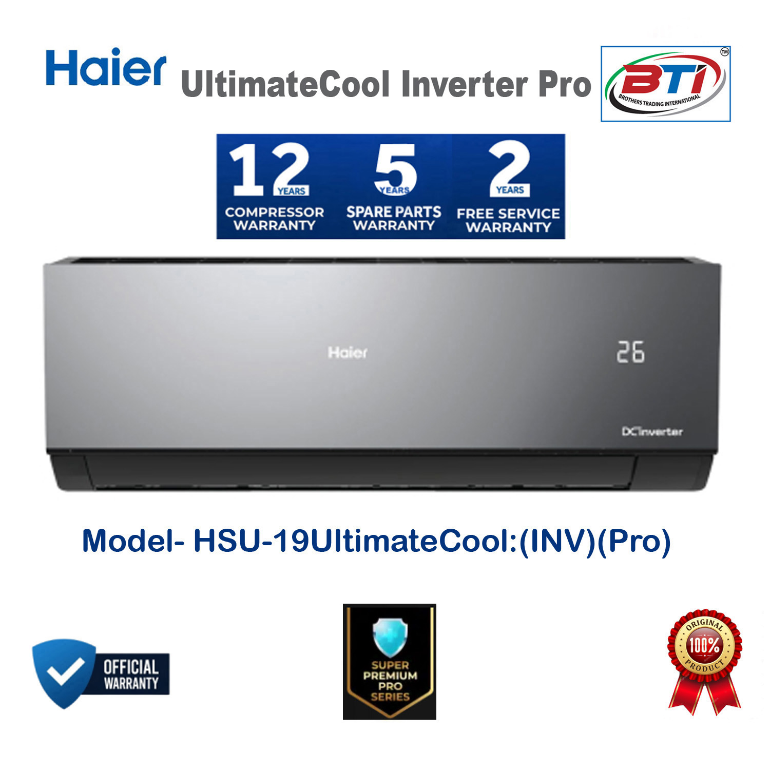 Haier 19UltimateCool Inverter Pro Model-HSU-19UltimateCool (INV)(Pro)