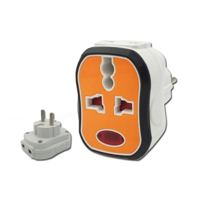 2 Pin Multi Socket converter 2 in 3/2 Plug with light indicator Travel Adapter 1 pcs. 