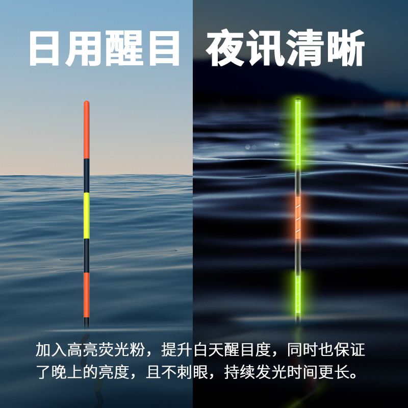 Folk Artist Electric Float2No. Electric Float Day and Night Dual-Use Luminous Float Bite Hook Color-Changing Black Pit Dedicated Luminous Float. 