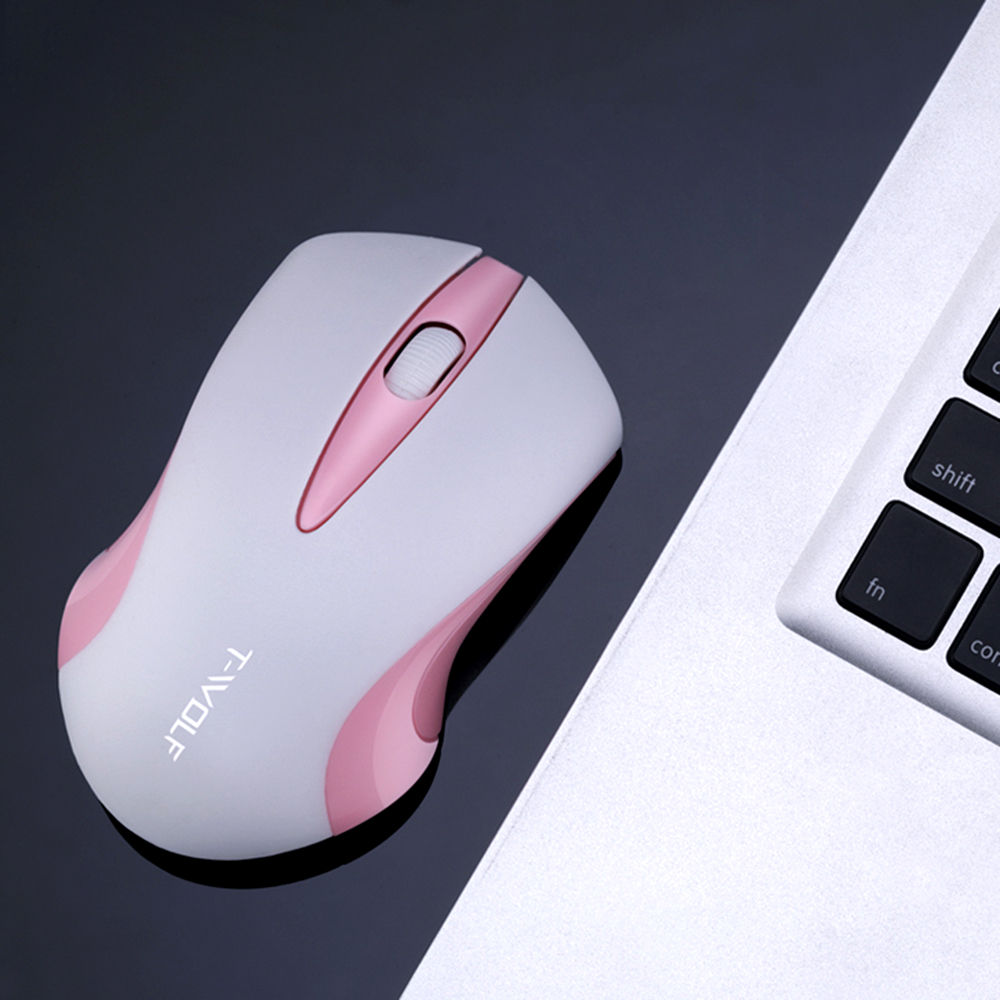 HXSJ T-Wolf Q2 2.4G  Optical Office Mouse 3 Button 1200 Dpi Ergonomic Gaming Mouse For Pc/Lapt-op White. 