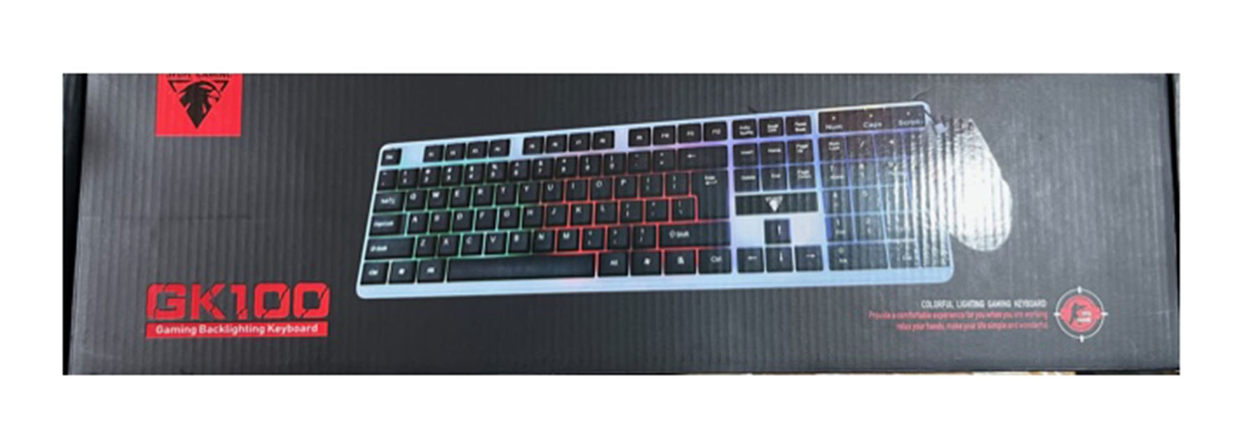 GK-100 Gaming Keyboard & Mouse combo pack with RGB. 