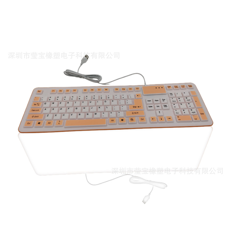 Silicone Waterproof Folding Keyboard 106 Key Desktop Laptop Keyboard Industrial Dust Resistant Gaming Keyboard Wholesale
