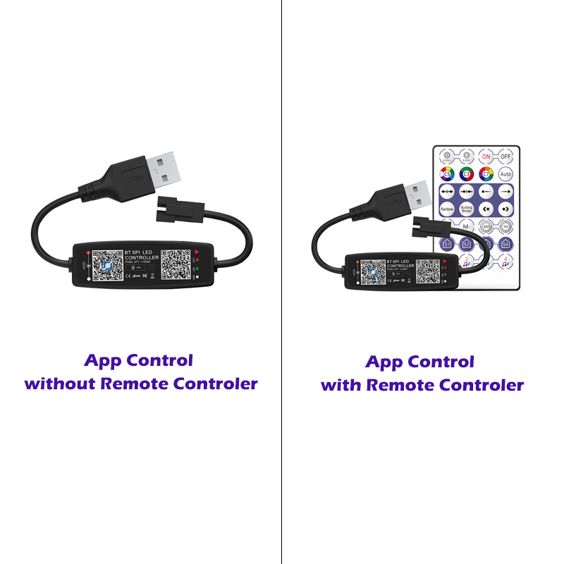 WS2812B Controller Bluetooth Music APP Control for Pixel LED Strip Light SK6812 WS2811 WS2812 Tape Lights USB 5V Remote Control. 
