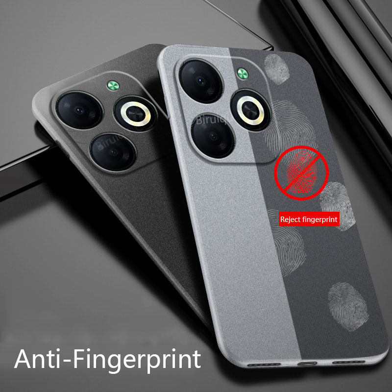 Biruiqu For Infinix Smart 8 Shockproof Anti Slip Soft TPU Sandstone Matte Back Case Cover. 