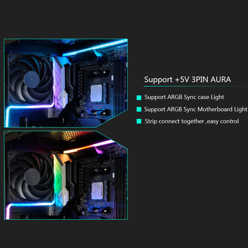 PHANTEKS M5 Light Strip ARGB Neon Computer Case Decoration Led Strip 5V 3PIN Light Header AURA 550mm. 