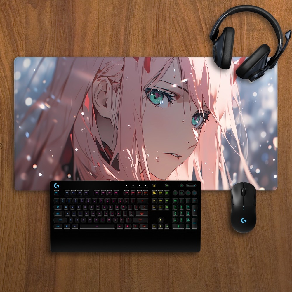 Zero Two Darling in the FranXX Mousepad Non-slip Lockedge Office Student Gaming Thickened Large Writing Pad Cushion. 