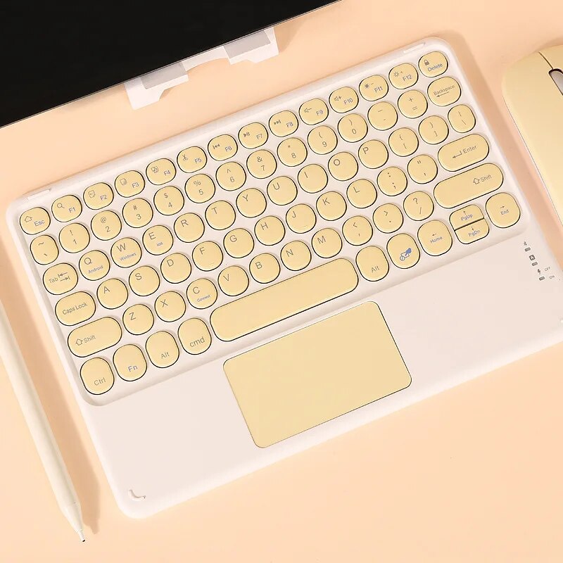 For iPad Keyboard With Touchpad Bluetooth-compatible Wireless Keyboard For iPad Pro Air for Xiaomi Huawei Tablet Android Windows. 