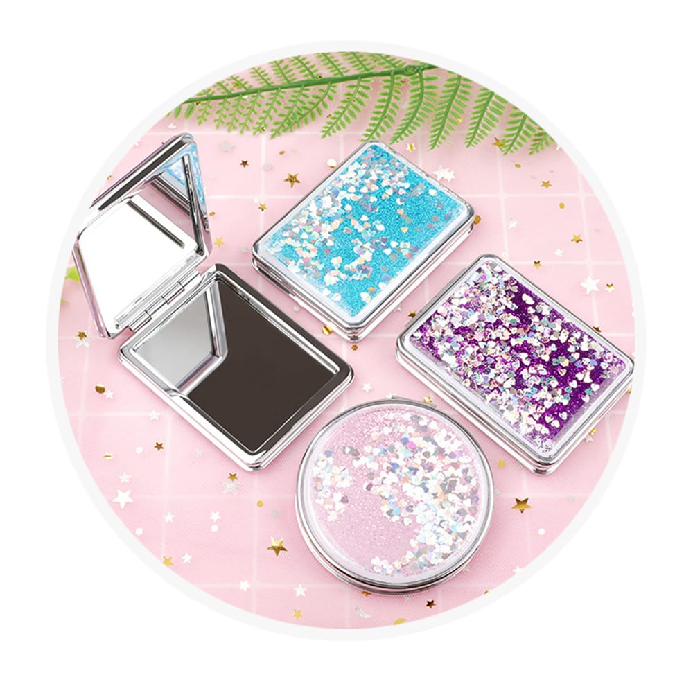Flowing Sparkling Sand Mini Mirror Compact Pocket mini Mirrors. 