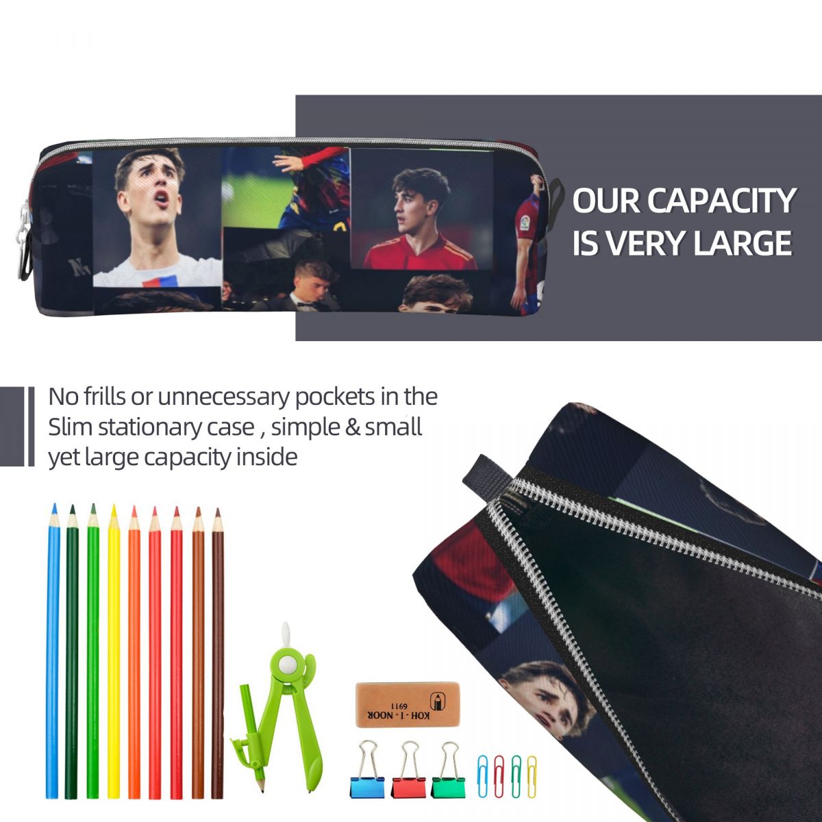 Pablo Gavi Best Cover Pencil Case Fashion Sport Spain Football Pen Box Bag Student Large School Supplies Gift Pencil Pouch. 