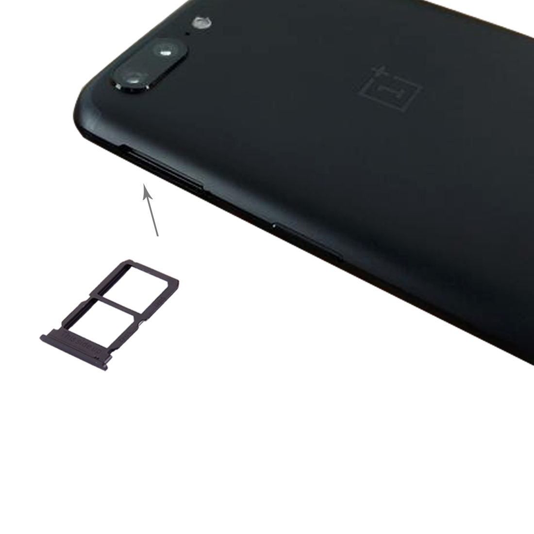 (New) For OnePlus 5 SIM Card Tray (Slate Grey)