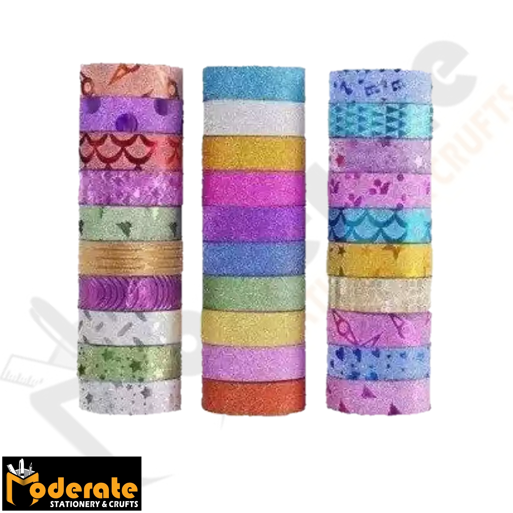 Washi tape, Glitter tape 10 pcs multi color tape. 