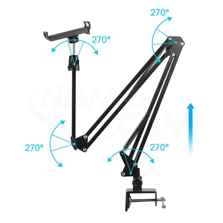 NB-35 Mobile Phone Holder 360 Rotating Flexible Clip Smartphone Desktop Metal Bracket Phone Stand Clamp Support. 