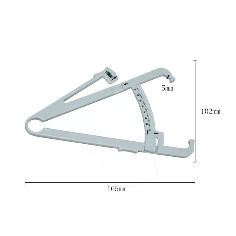 Caliper Tool Tester With Measure Chart for Accurate Skinfold Body Fat Percentage-white. 