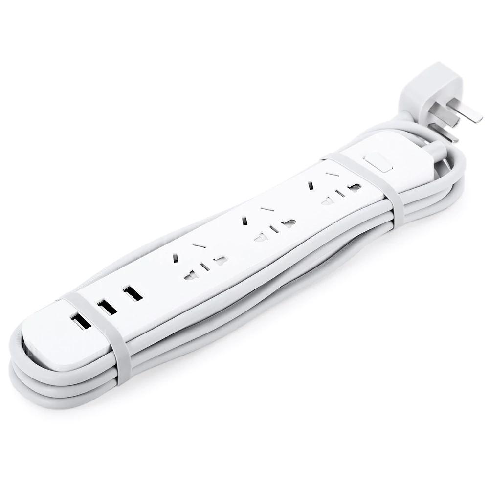 Xiaomi Mini Smart 3 Power Sockets 3 USB Charging Ports Support 2A Quick Charging Power Strip - White (white). 