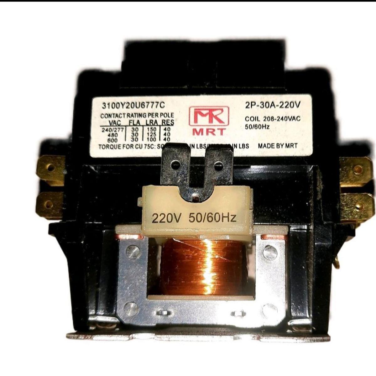 Magnetic Contactor Coil (Realy) 208-240 Volts / 2 Pole - 30Amp for Aircon, Industrial Big Freeze