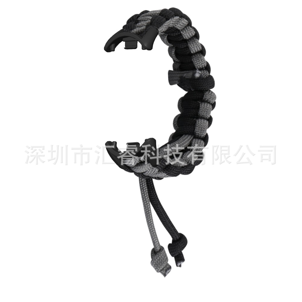 For Mi Band 8/7/6/5/4/3 NFC paracord weave adjustable wristband. 
