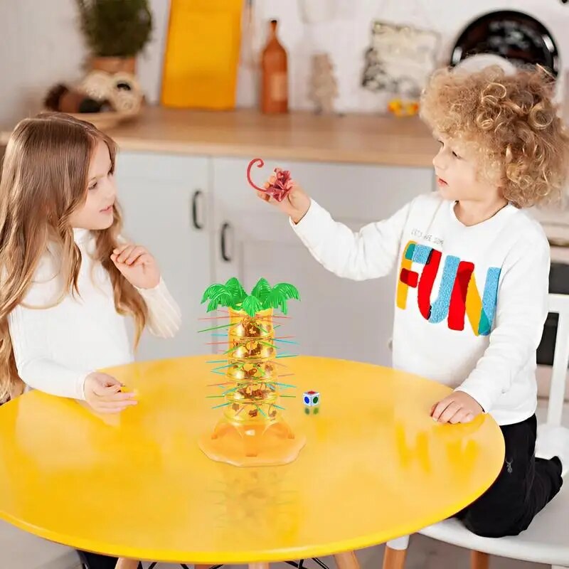 Climbing Monkey Tree Game Toy Multiplayer Tabletop Game Interesting Turn Monkey Down Parent-child Early Learning Funny Game. 