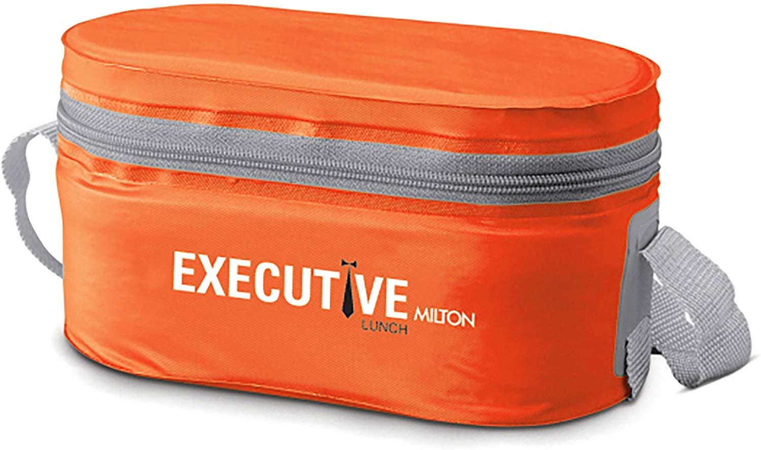 Milton Executive Lunch Box Soft Insulated Tiffin Box (2 SS Container,1 Microwave Safe Container). 