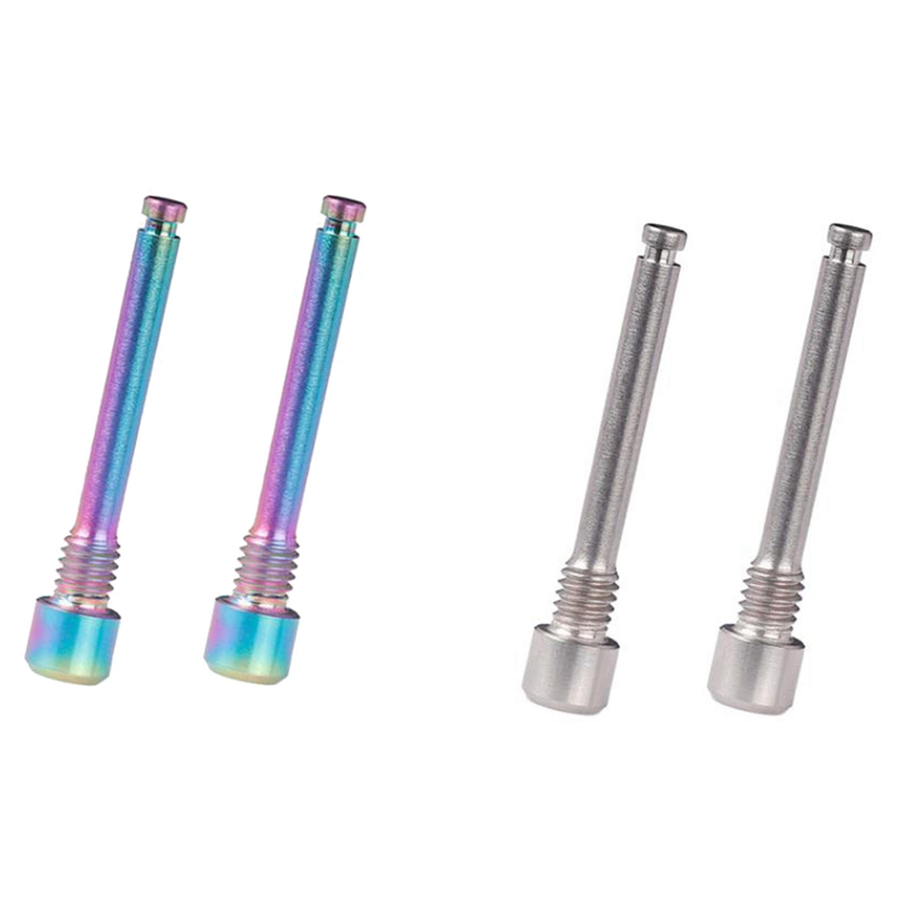 4pc Titanium Bolts for Bicycle Disc Brake Pad Threaded Pin Inserts Screw Dazzle Color & Titanium