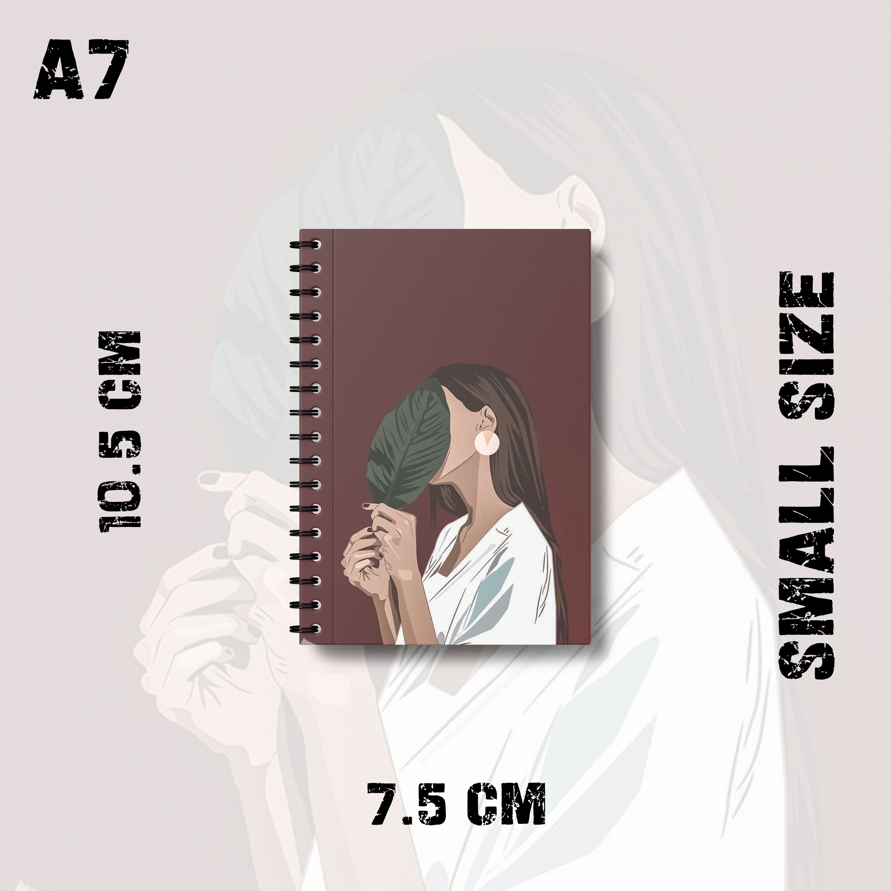 Notebook Minimalist Anime Girl Theme Design Ai Edition 2O Rise360 Writing Journal Pad K848. 
