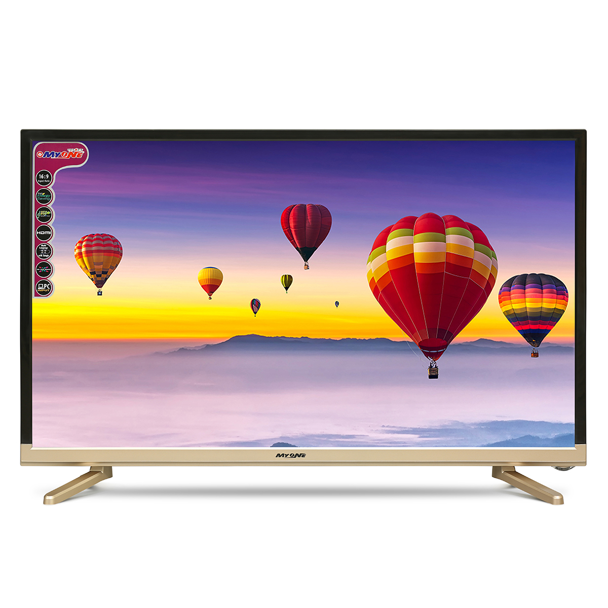 MyOne Riyan LED Television - 32 Inch - Black and Golden