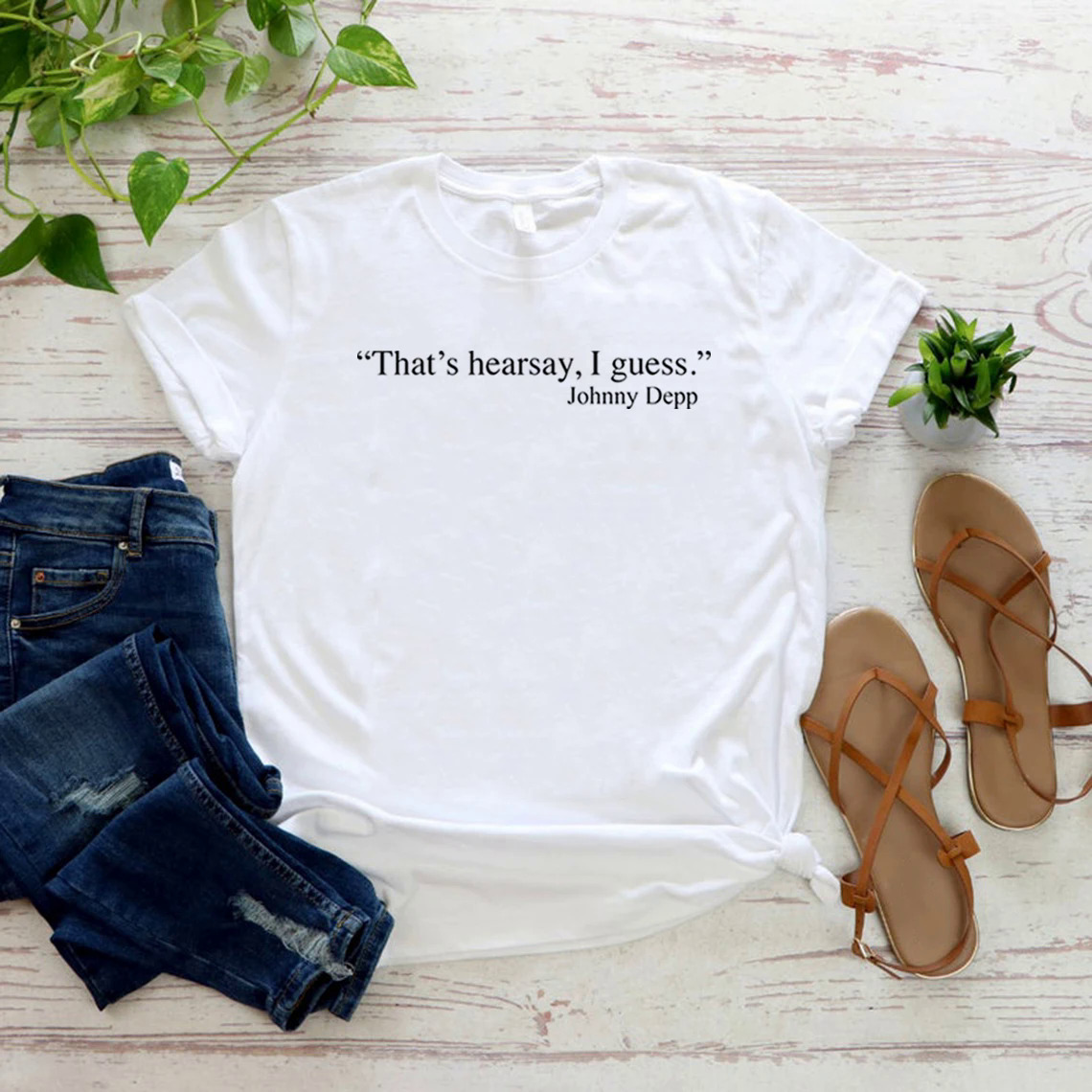 That's Hearsay I Guess Shirt Johnny Depp T-shirt Justice for Johnny T Shirt Graphic T Shirts Tee Short Sleeve Casual Tshirt Tops. 