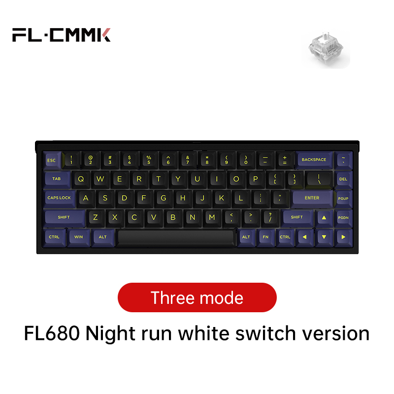 FL·ESPORTS FL680 Three-Mode Mechanical Keyboard 68 Keys RGB Hot-Swappable 2.4G Wireless Bluetooth Wired Win/Mac/iPad. 