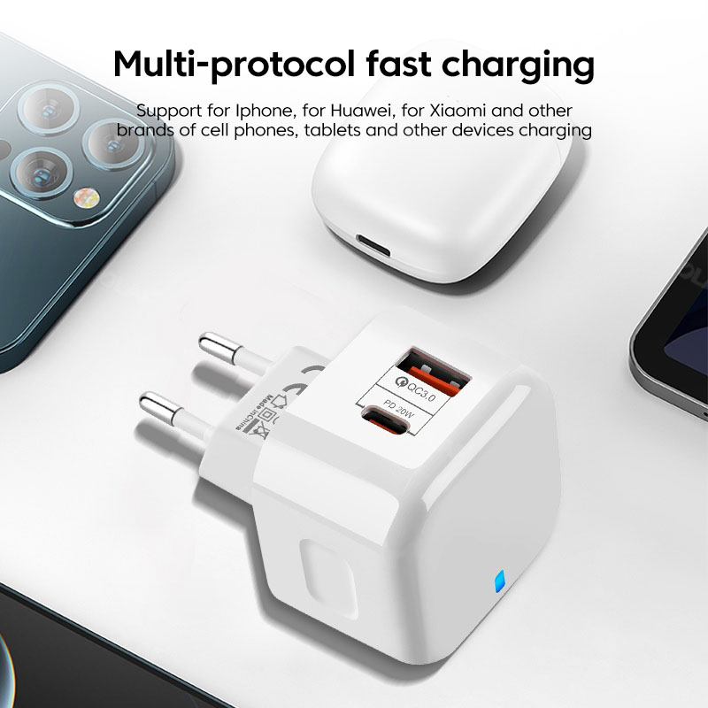 PD20W USB C Charger Fast Charging Quick Charge 3.0 Mobile Phone Charger Type C Adapter For iPhone 14 13 12 Xiaomi Samsung Huawei.