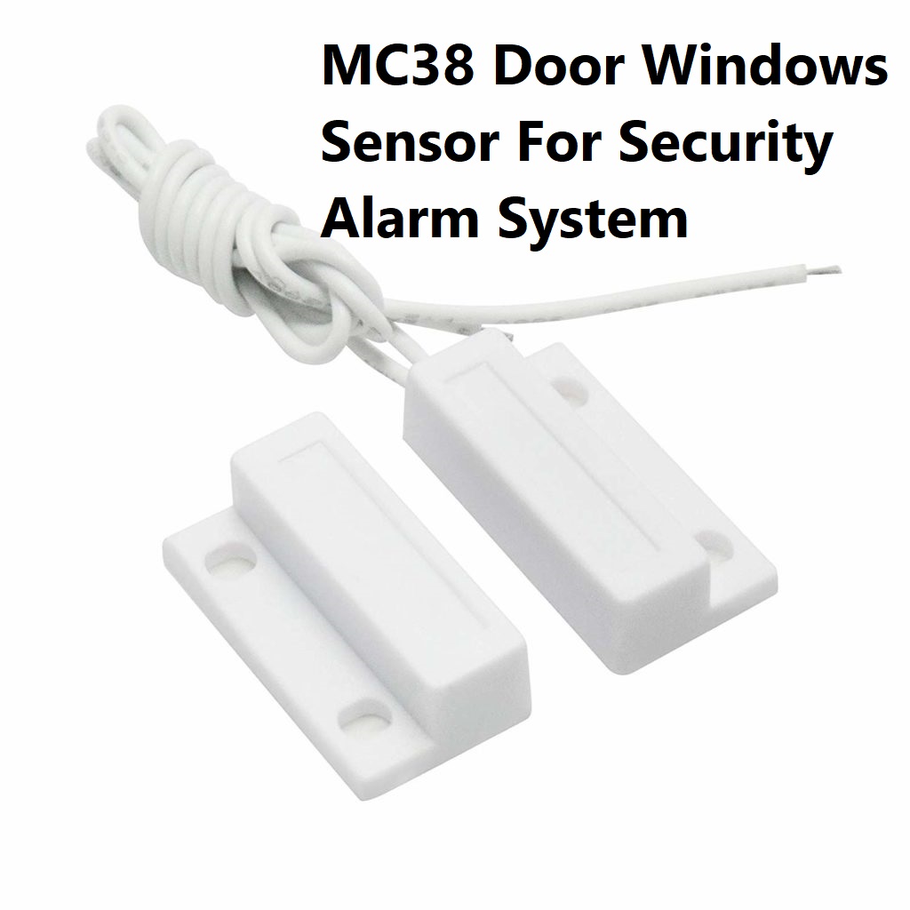 1Pair- MC38 Wired Magnetic Contact Reed Switch For Door Window Security Alarm System NC Normally Open Magnetic Switches Surface Mount MC38 Door Windows Sensor For Arduino. 