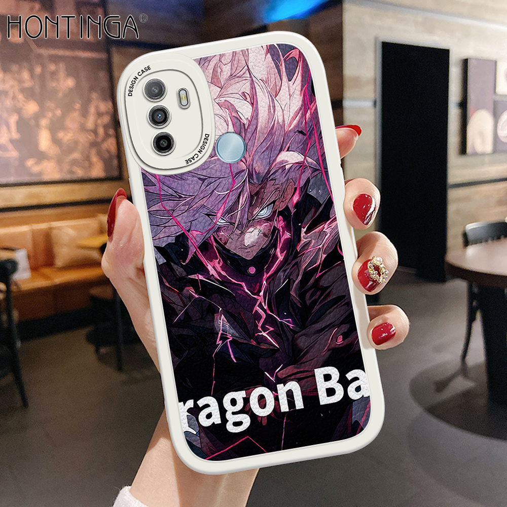 Hontinga for OPPO A53 2020 A33 2020 Back Cover PU Leather Cartoon Dragon Ball Phone Case Soft Silicone Edge Mobile Cover