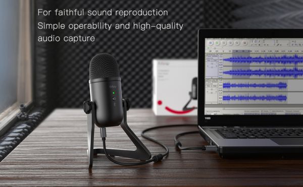 FIFINE K678 USB Microphone For Recording Streaming On PC And Mac, Gaming Mic With Headphone Output & Volume Control, Mic Gain Control, Mute Button For Vocal, YouTube. 
