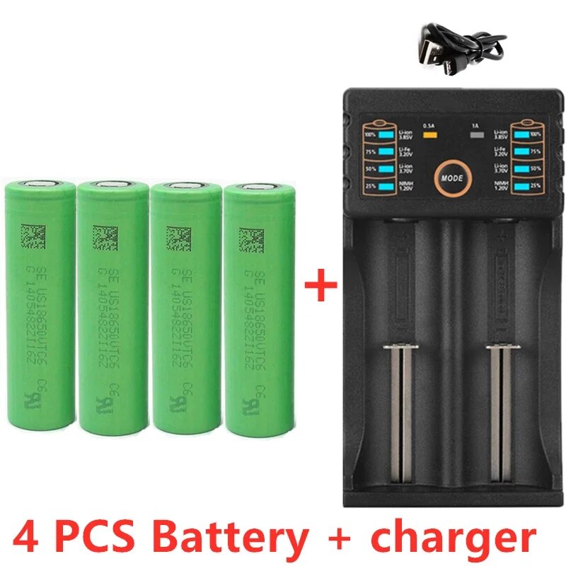 New original 3.7 V 3000 MAH 18650 battery for us18650 Sony VTC6 30A toys tools flashlight battery+USB Charger. 