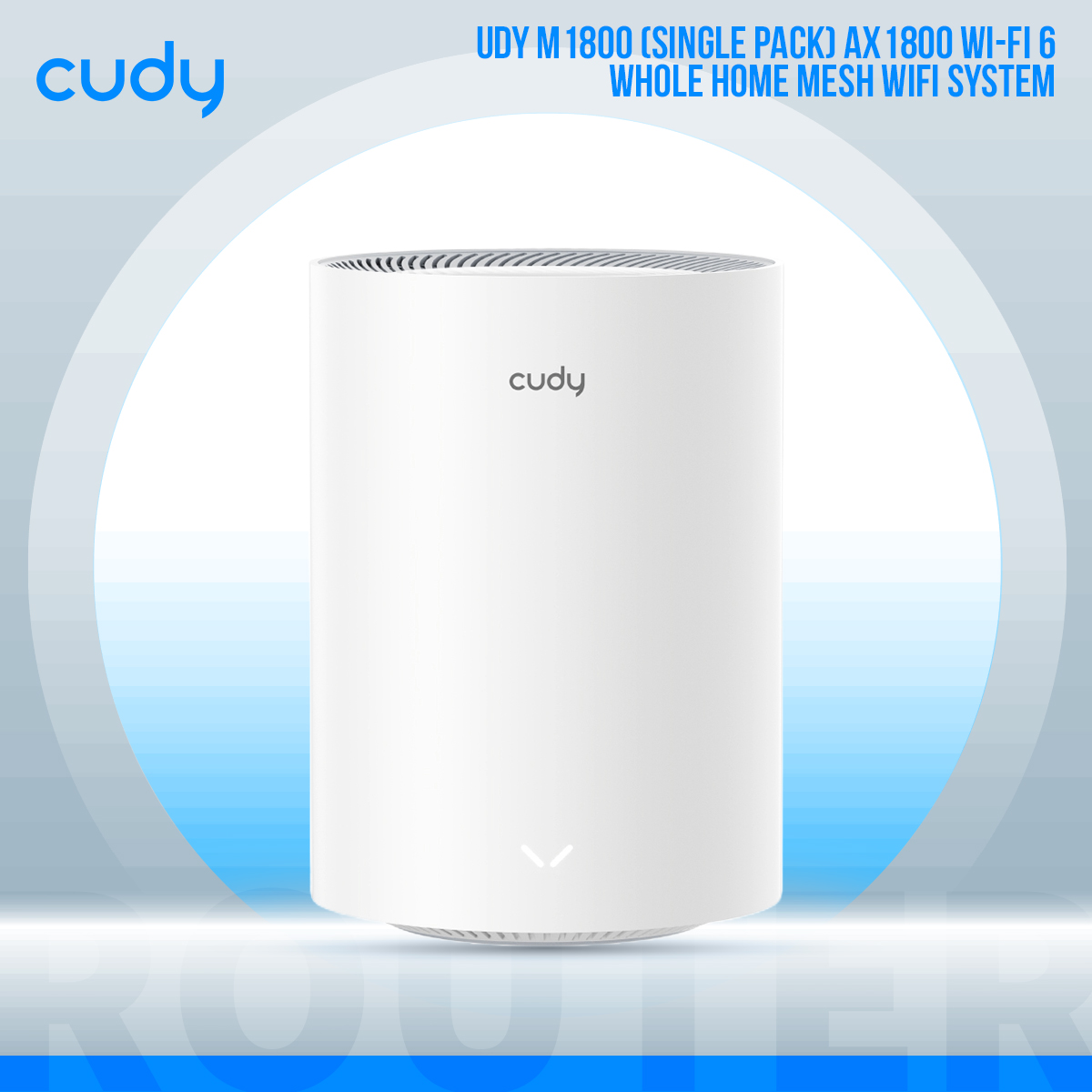 Cudy M1800 (Single pack) AX1800 Wi-Fi 6 Whole Home Mesh WiFi System - 1201Mbps on 5GHz and 574Mbps on 2.4GHz - MU-MIMO, Beamforming, WPA3 - Whole Home Coverage - White. 