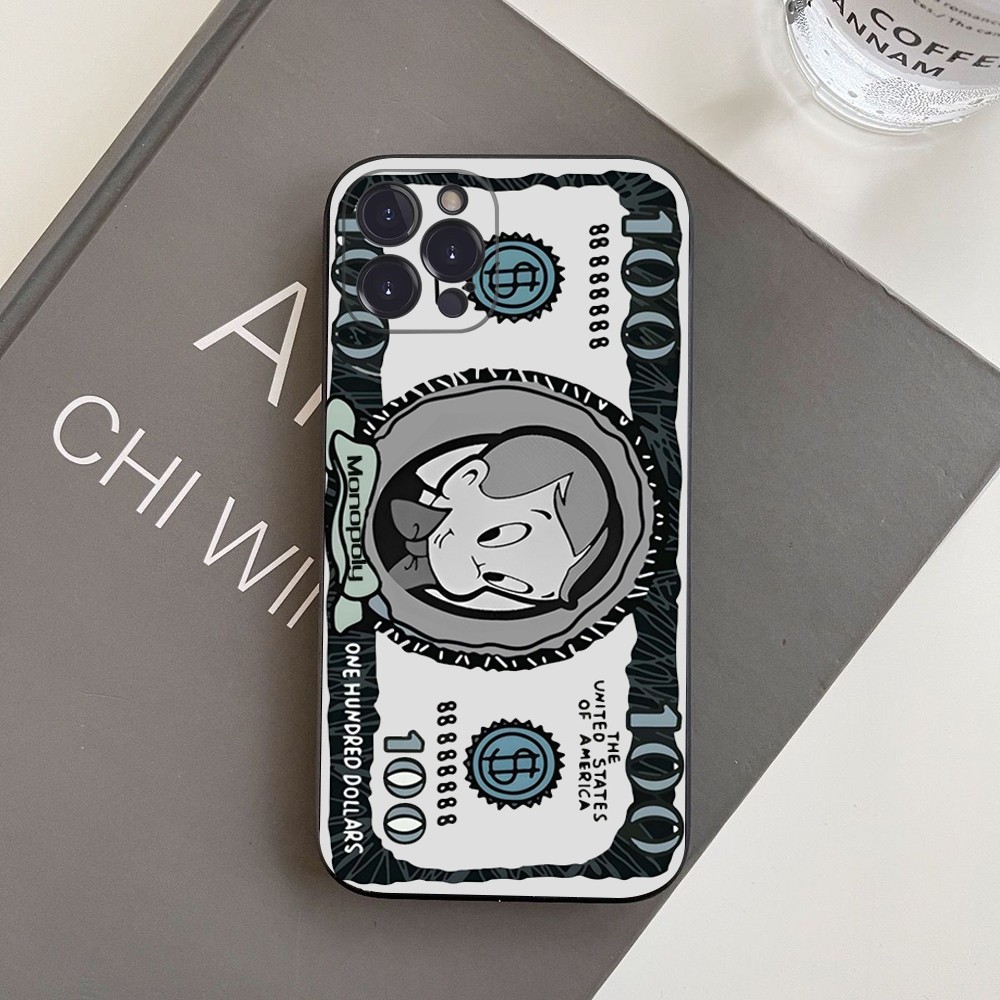 Cartoon Luxury Dollar MonopolyS Phone Case For iPhone 14 13 happy12 Mini 11 Pro XS Max X XR SE 6 7 8 Plus Soft Silicone Cover. 