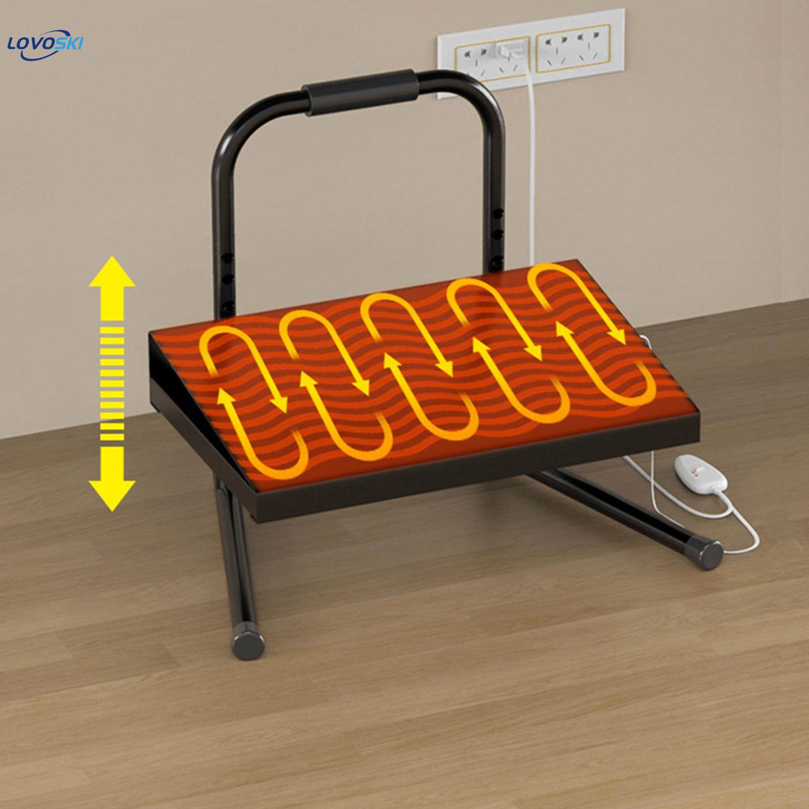 Under Desk Footrest with 6 Adjustable Heights for Home Office Computer Desk Heated Foot Stool. 