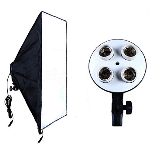 Studio Softbox Light Kit with 4in1 E27 Lamp Holder with 50*70cm Softbox & Stand. 