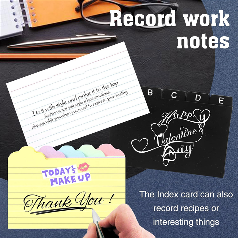 Index Card Holder + Lock Collapsible Index Card Box Fits 3X5-Inch Flash Cards - Business,or Note Card Storage Boxes Paper Index Card Holder. 