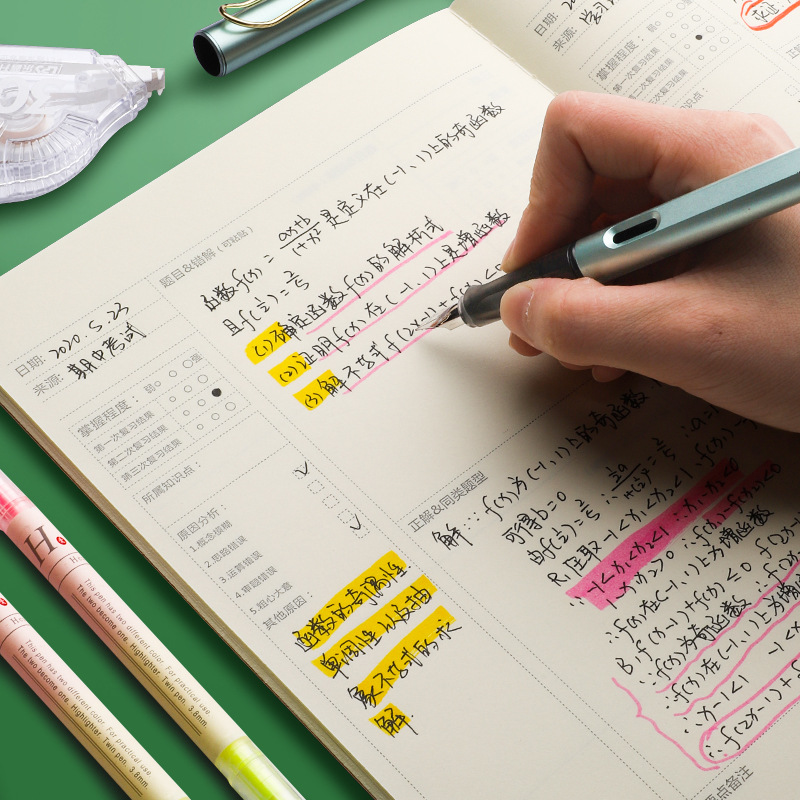 10 This Package B5 Student Correction Noteboy Junior High School Notebook for Correction Large Size Thickened Notebook Stitching Coil Correction. 