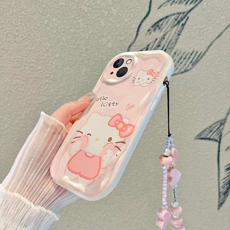 Sanrio Hello Kitty Chain Case For Realme C65 C51 C53 C61 C63 C55 C35 C33 C30 C21Y C25Y C20 C11 C15 12 9 Plus 10 8 7 6 Pro 5 7i. 