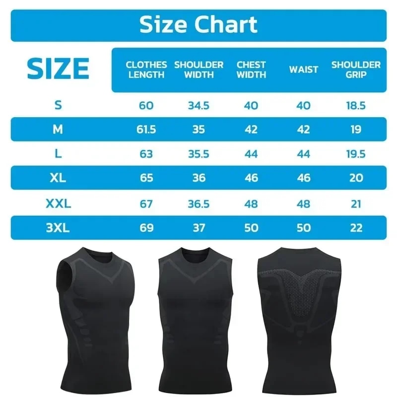 GFOUK MENIONIC Tourmaline Posture Corrector Vest Ionic Shaping Sleeveless Shirt Ionic Shaping Vest for Men Shaping Vest. 