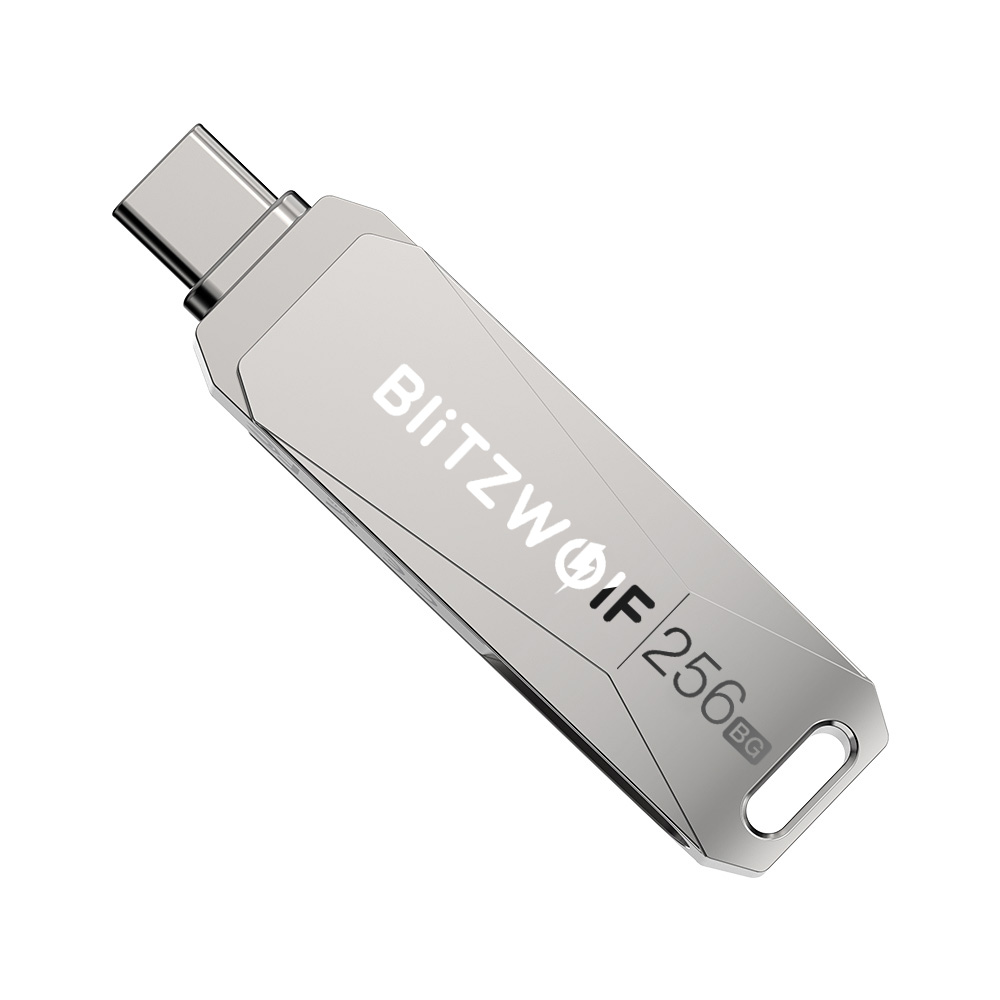 BlitzWolf BW-UPC2 256GB USB Disk 2 in 1 Type-C USB3.0 Flash Drive Ultra-fast Transmission 360° Rotation Zinc Alloy 256GB. 