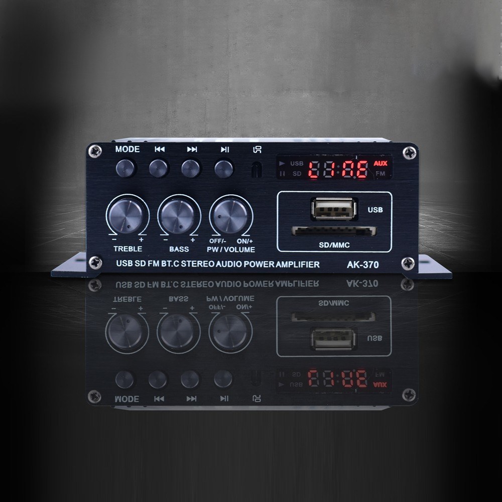 AK370 Mini Audio Power Amplifier Portable Sound Amplifier Speaker Amp for Car and Home. 